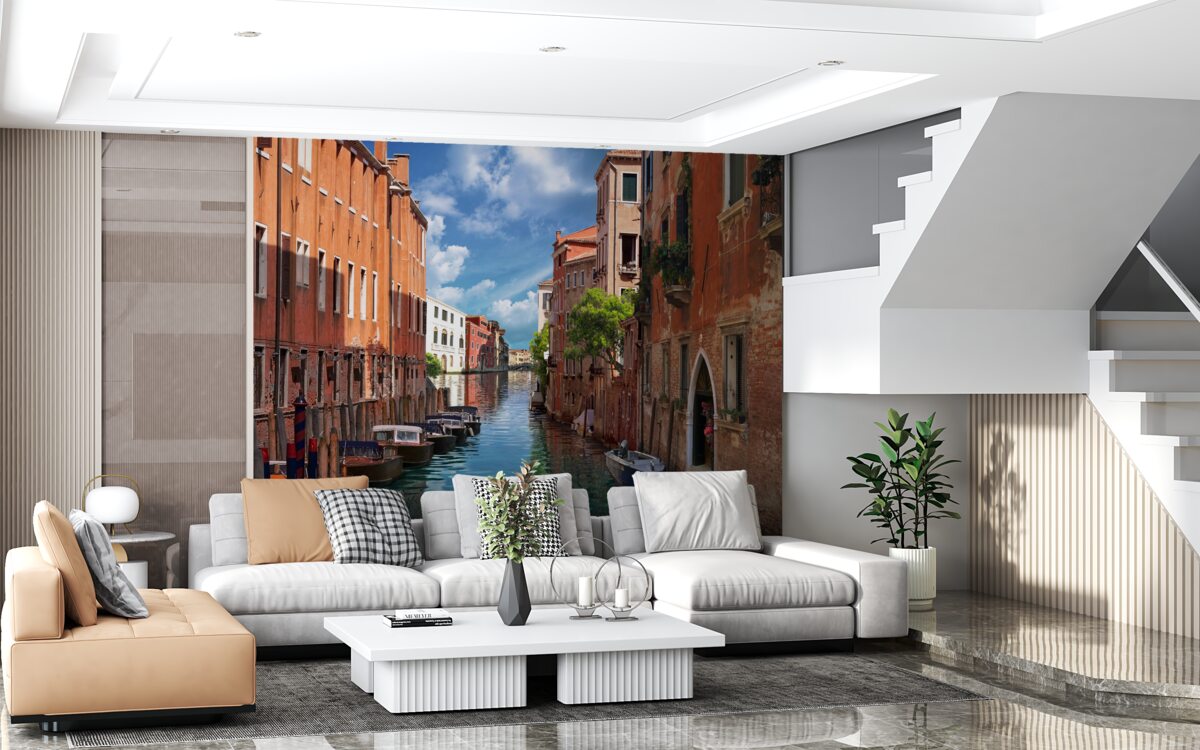 Fototapeta úzky priechod medzi budovami v Benátkach