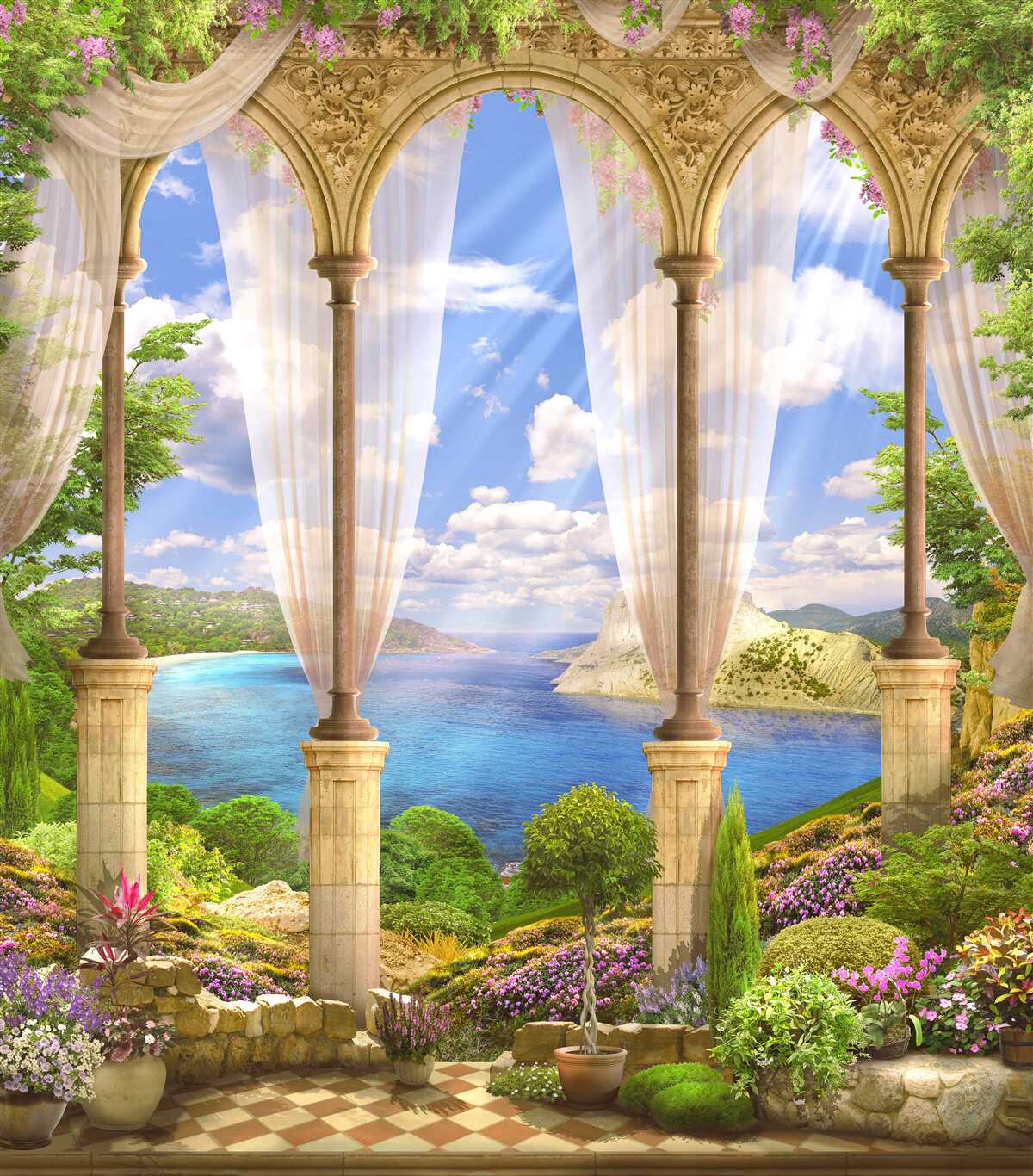 Fototapeta z terasy sa otvára morská hladina