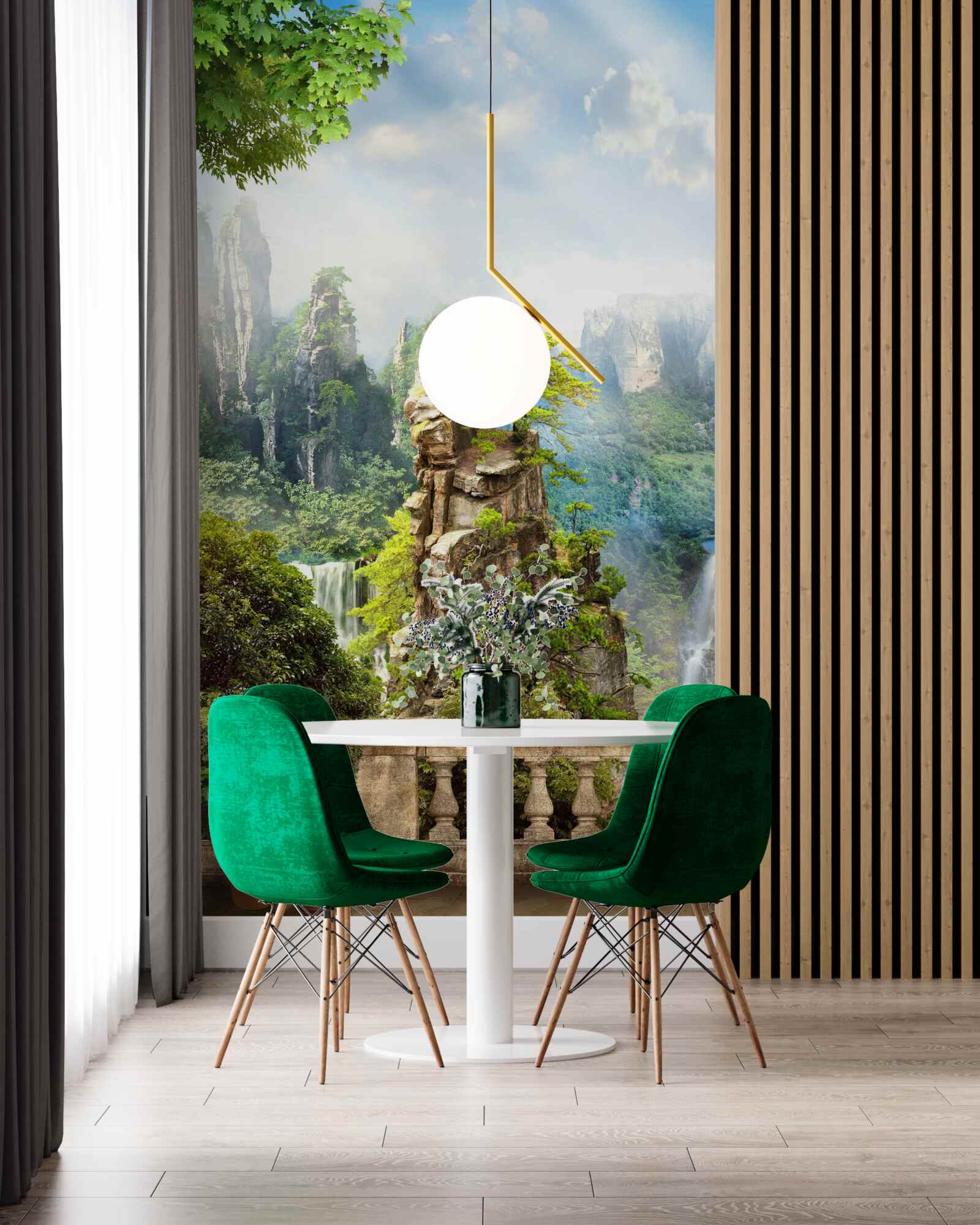 Fototapeta skaly posiate stromami