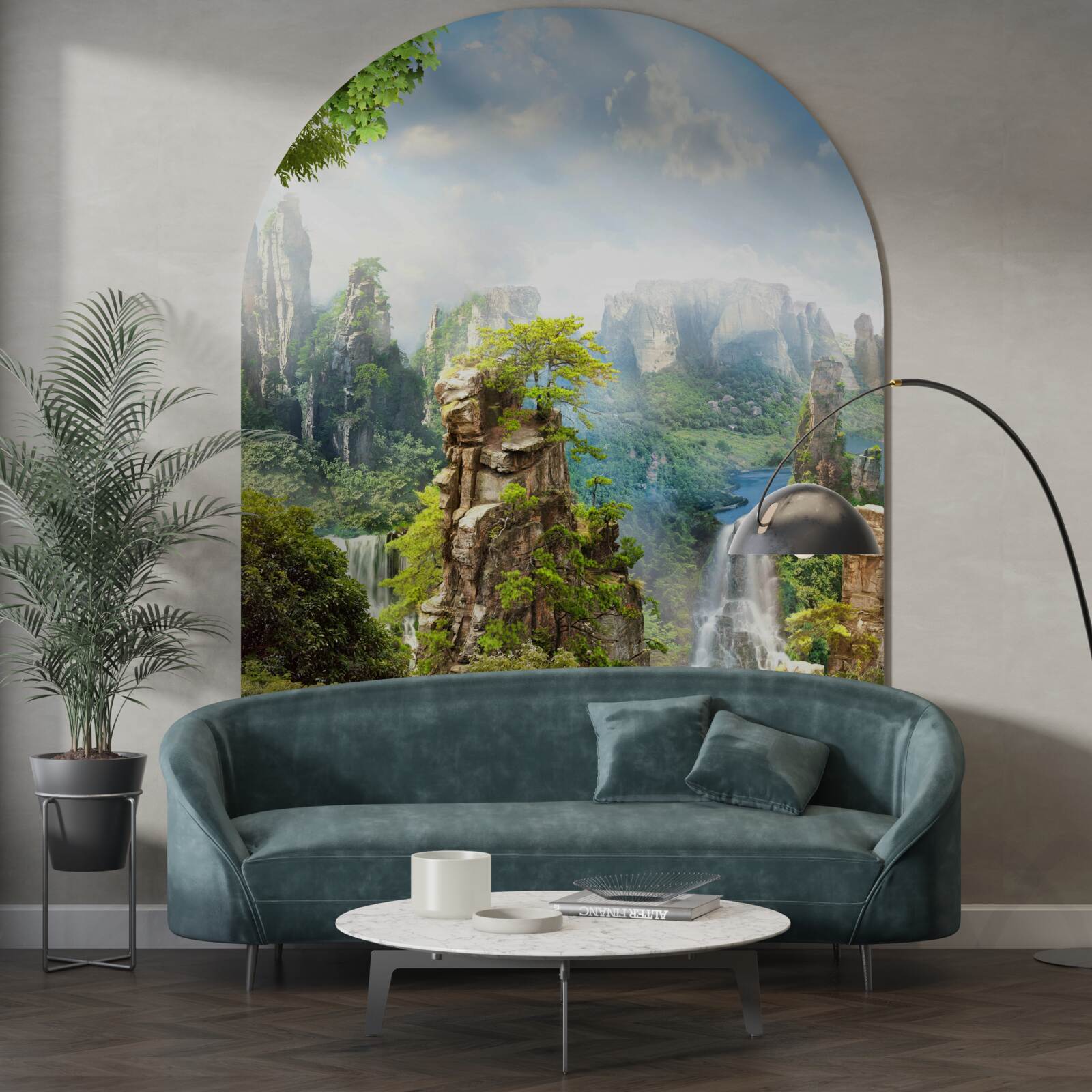 Fototapeta skaly posiate stromami