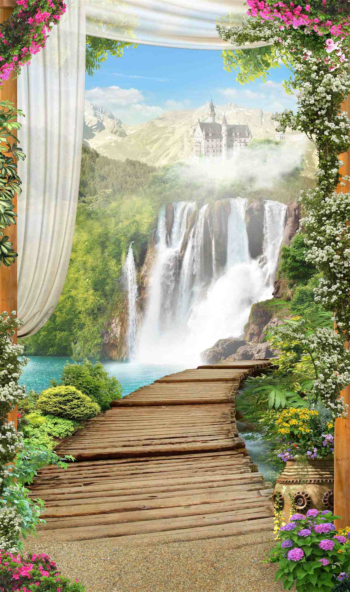 Fototapeta cesta vedúca k vodopádu