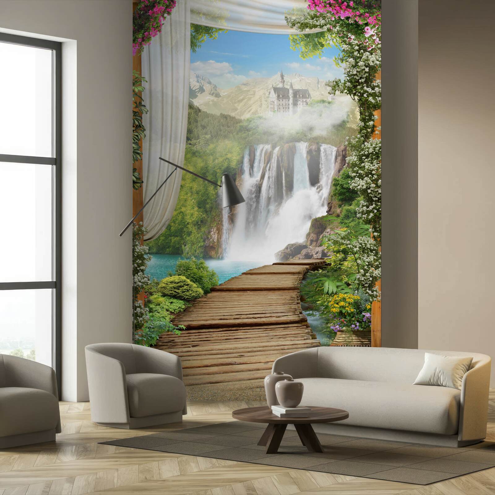 Fototapeta cesta vedúca k vodopádu