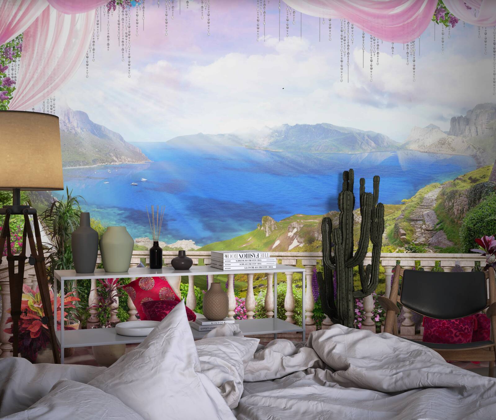 Fototapeta terasa s výhľadom na hory