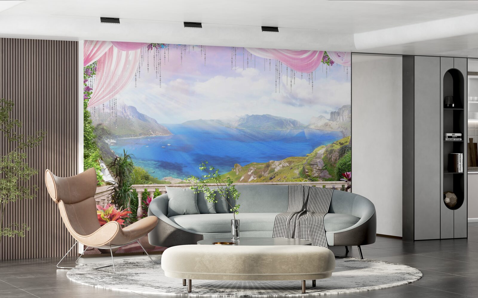 Fototapeta terasa s výhľadom na hory