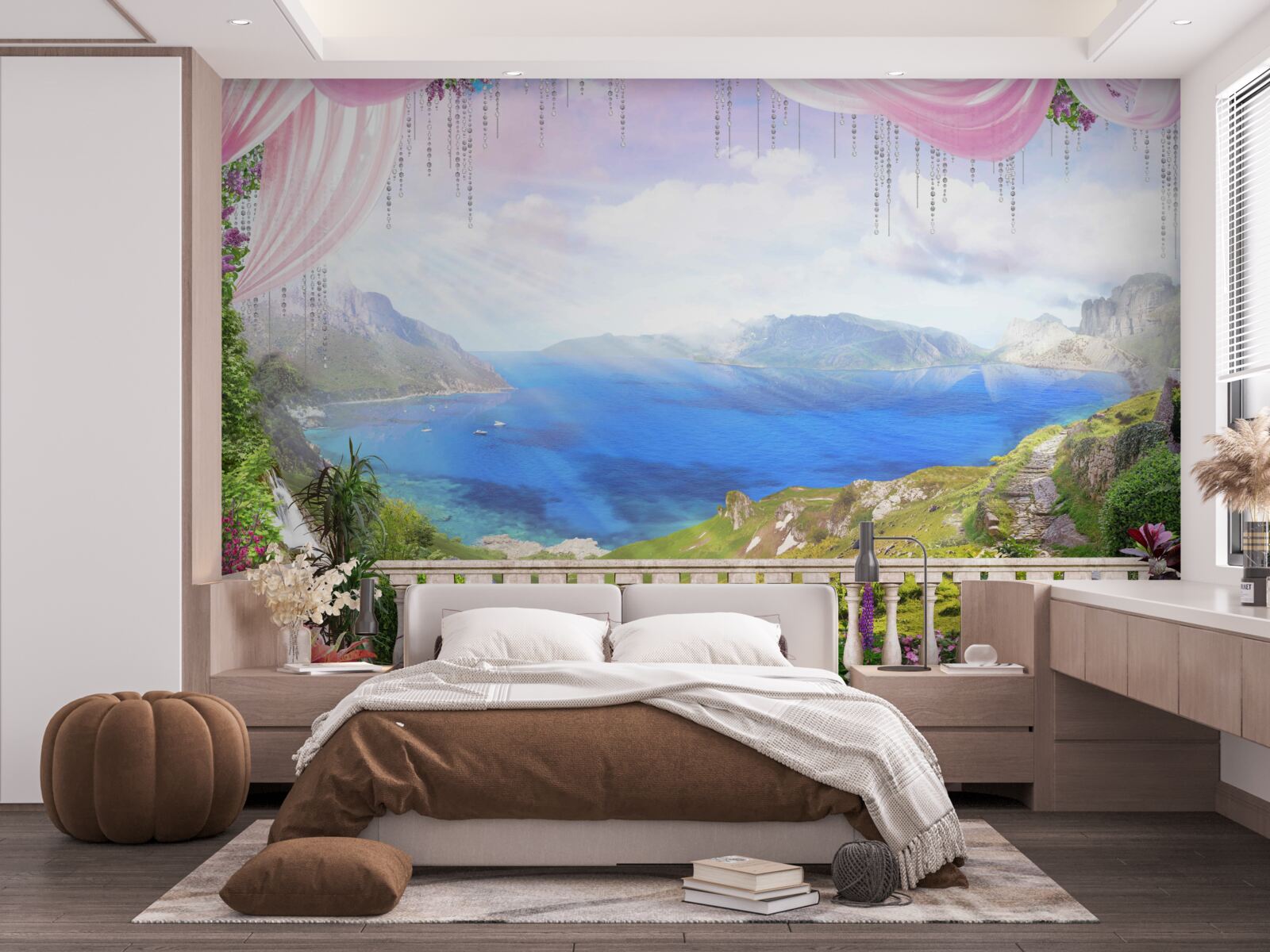 Fototapeta terasa s výhľadom na hory