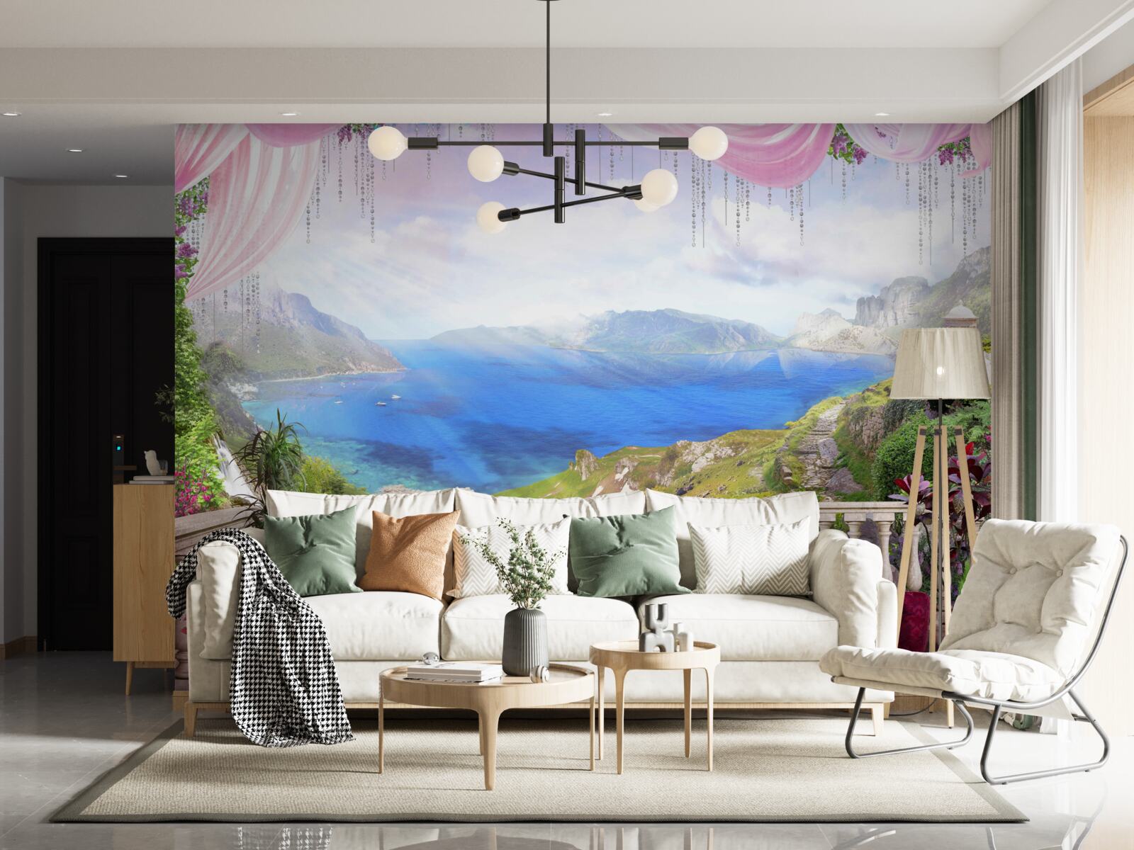 Fototapeta terasa s výhľadom na hory