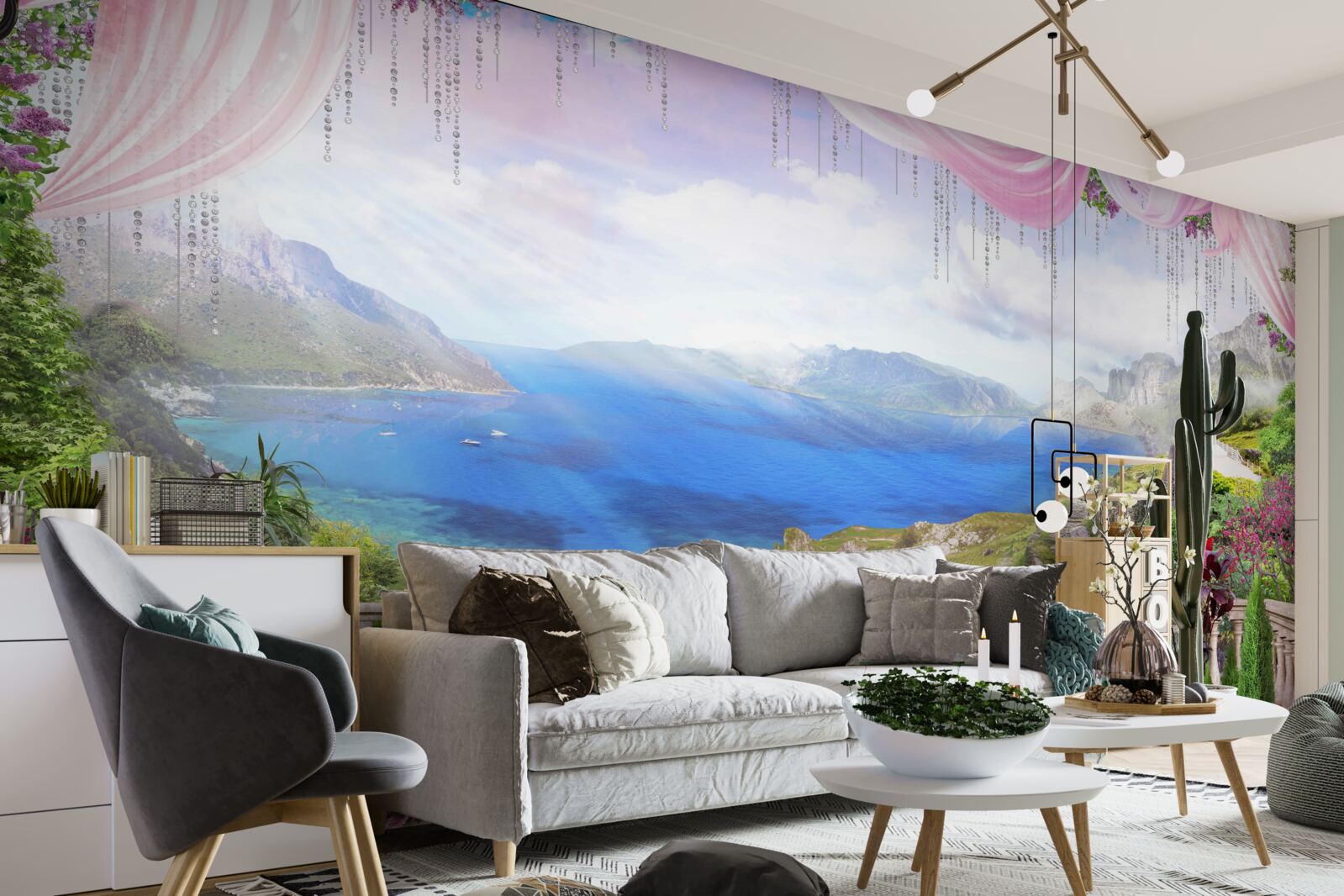 Fototapeta terasa s výhľadom na hory