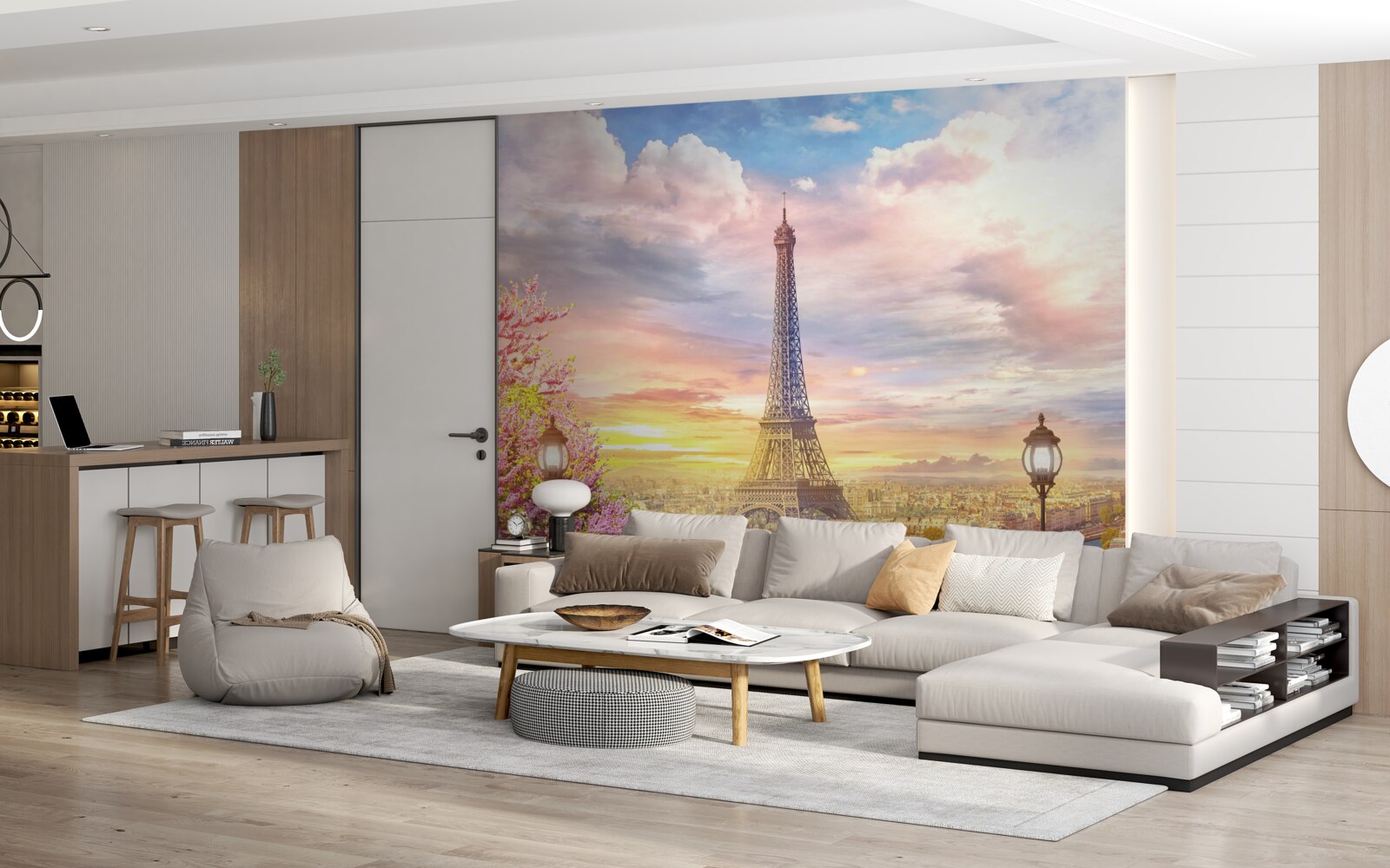 Fototapeta zamračená panoráma Eiffelovej veže