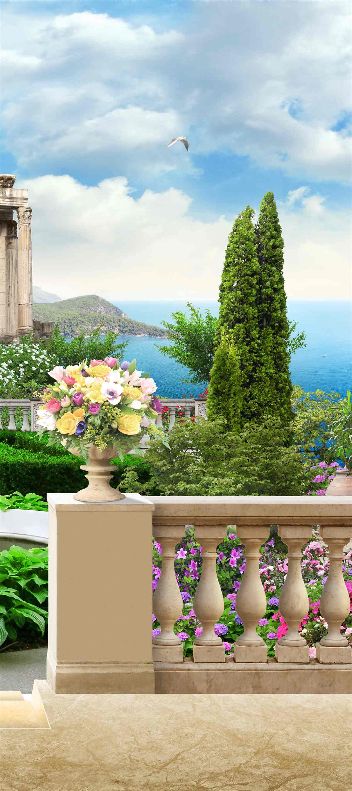 Fototapeta výhľad z balkóna na krásnu krajinu