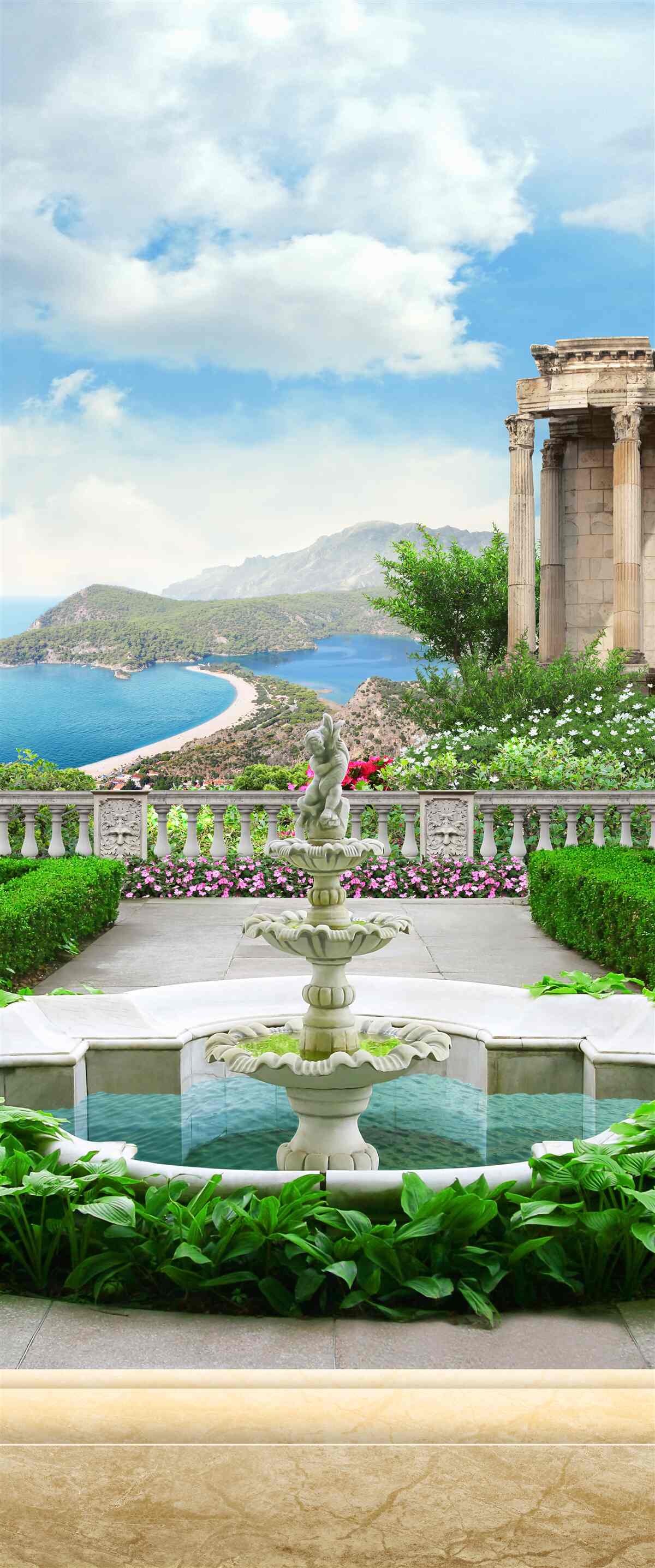 Fototapeta vodný prvok v záhrade