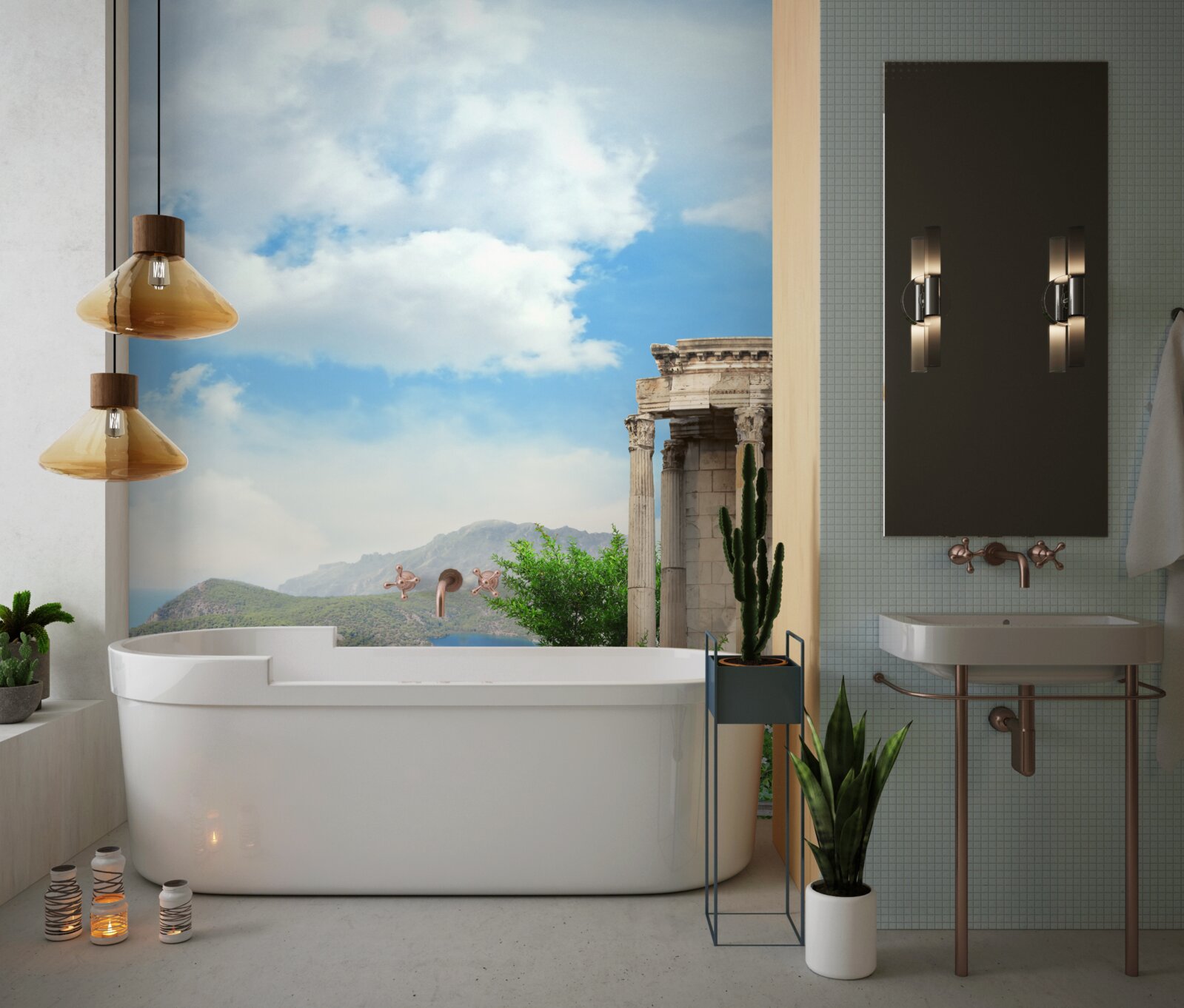 Fototapeta vodný prvok v záhrade