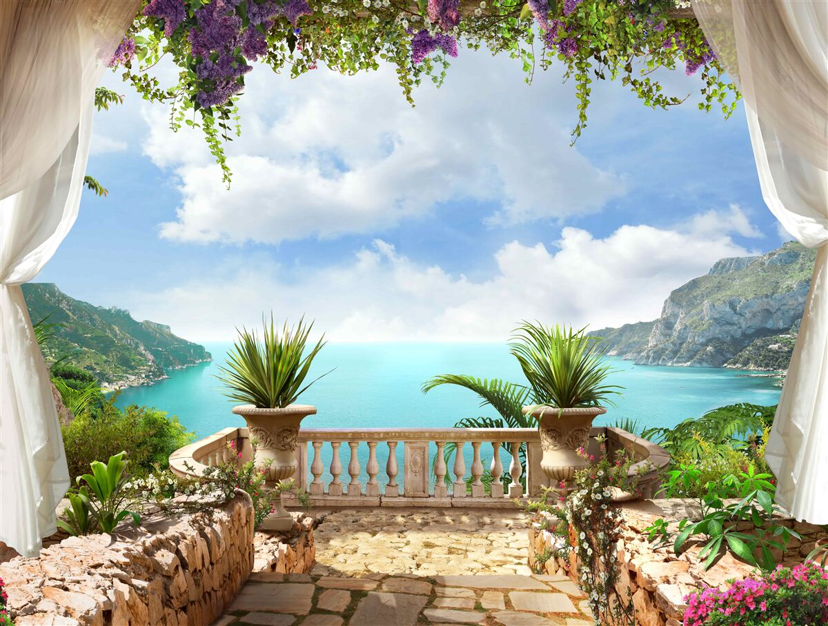 Fototapeta pohodlný balkón s rastlinami