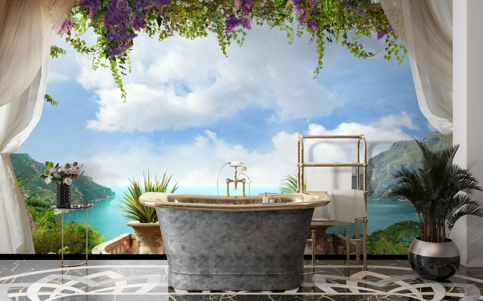 Fototapeta pohodlný balkón s rastlinami