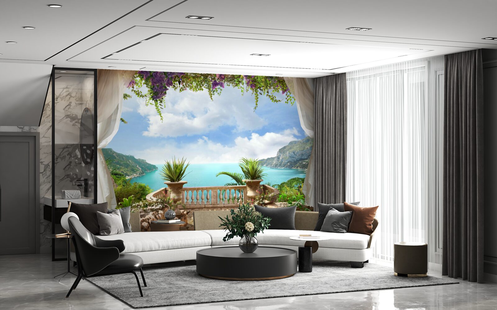 Fototapeta pohodlný balkón s rastlinami