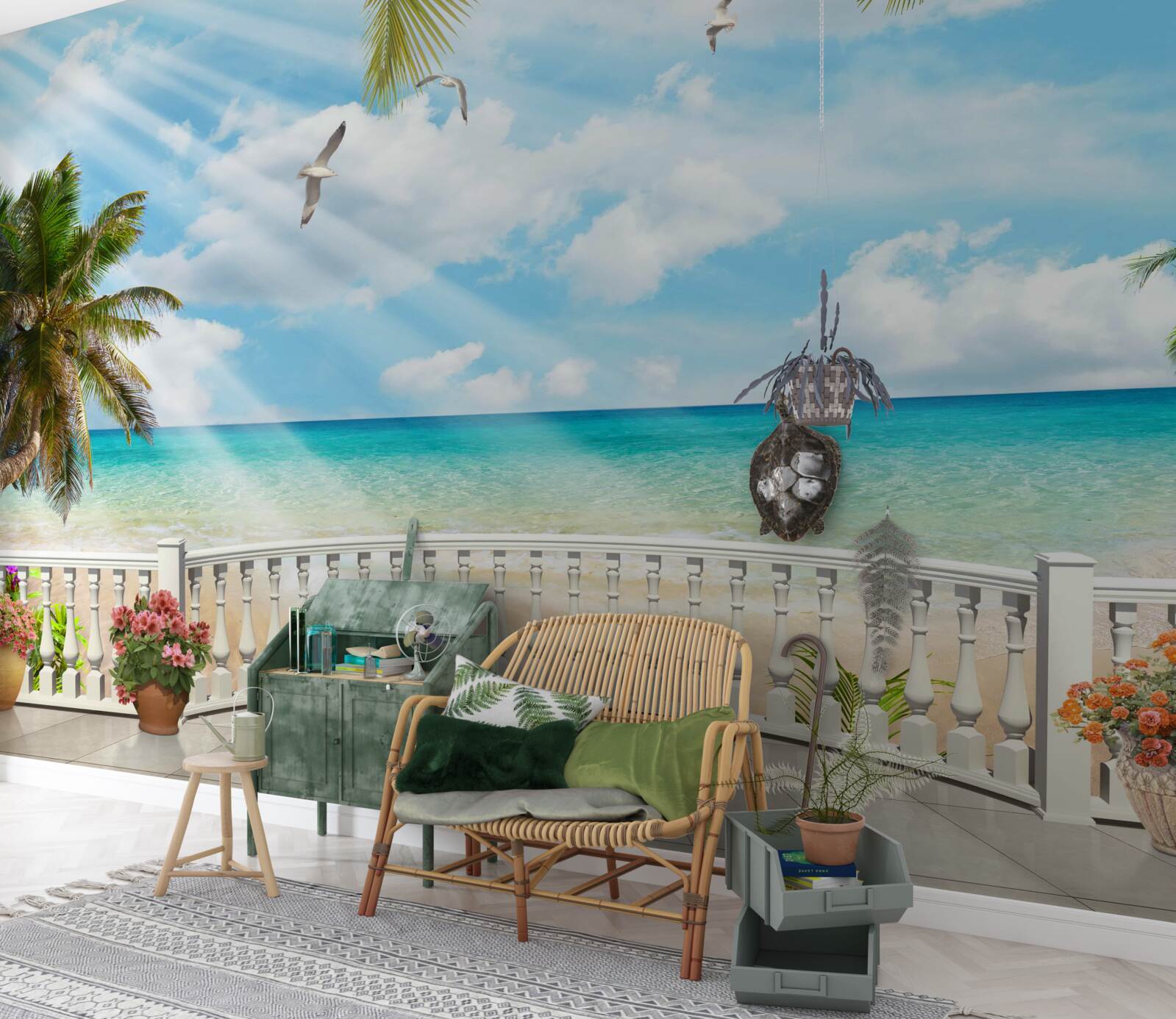 Fototapeta loggia s výhľadom na oceán