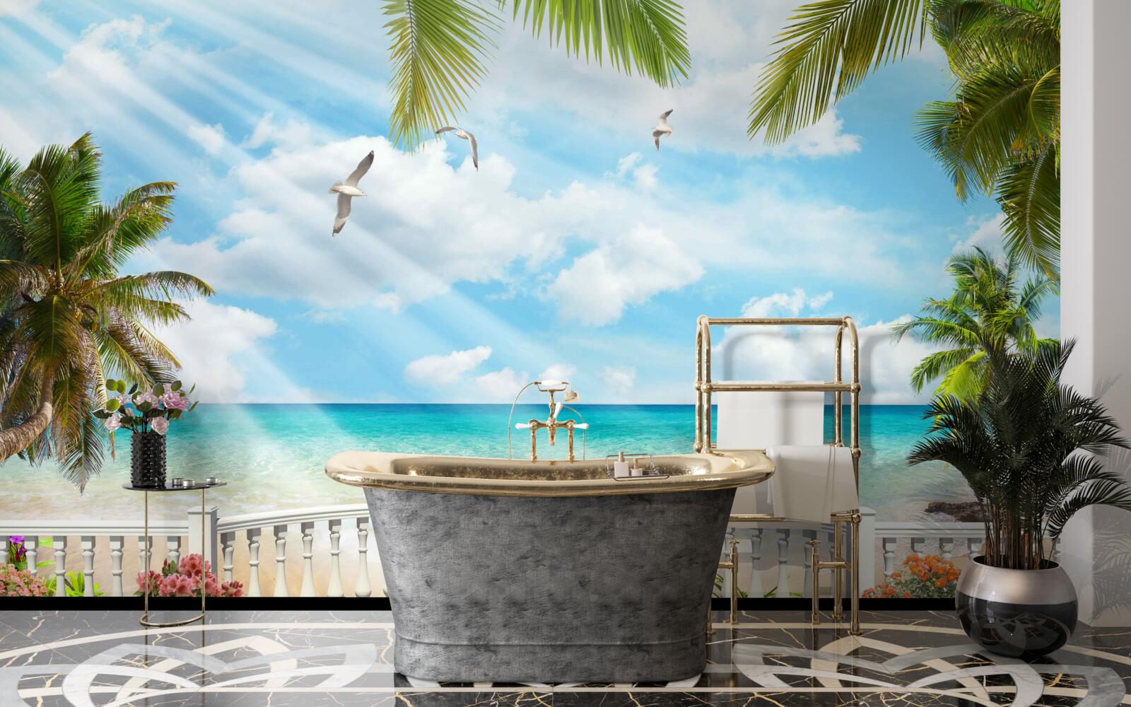 Fototapeta loggia s výhľadom na oceán