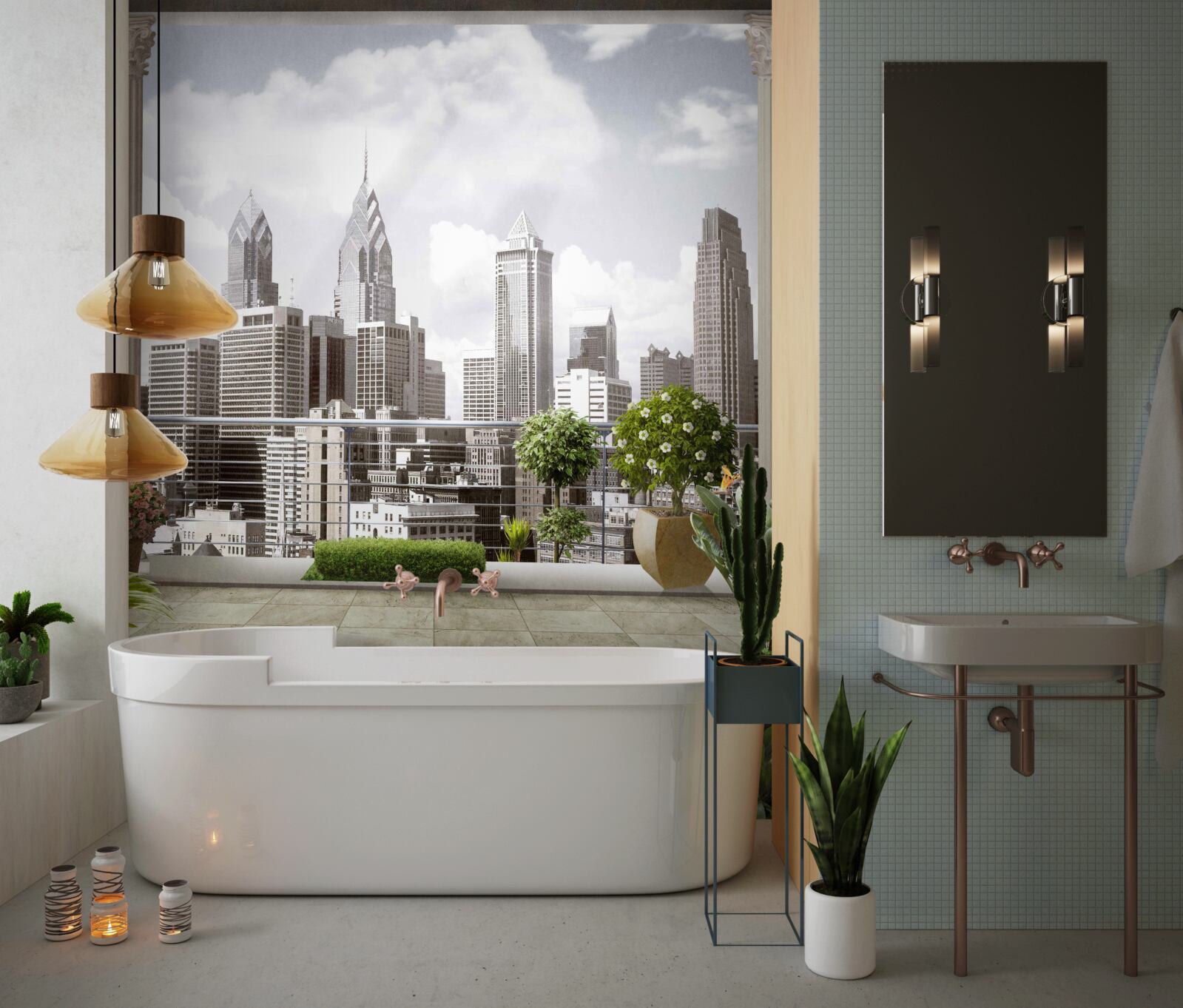 Fototapeta krajina mestských mrakodrapov