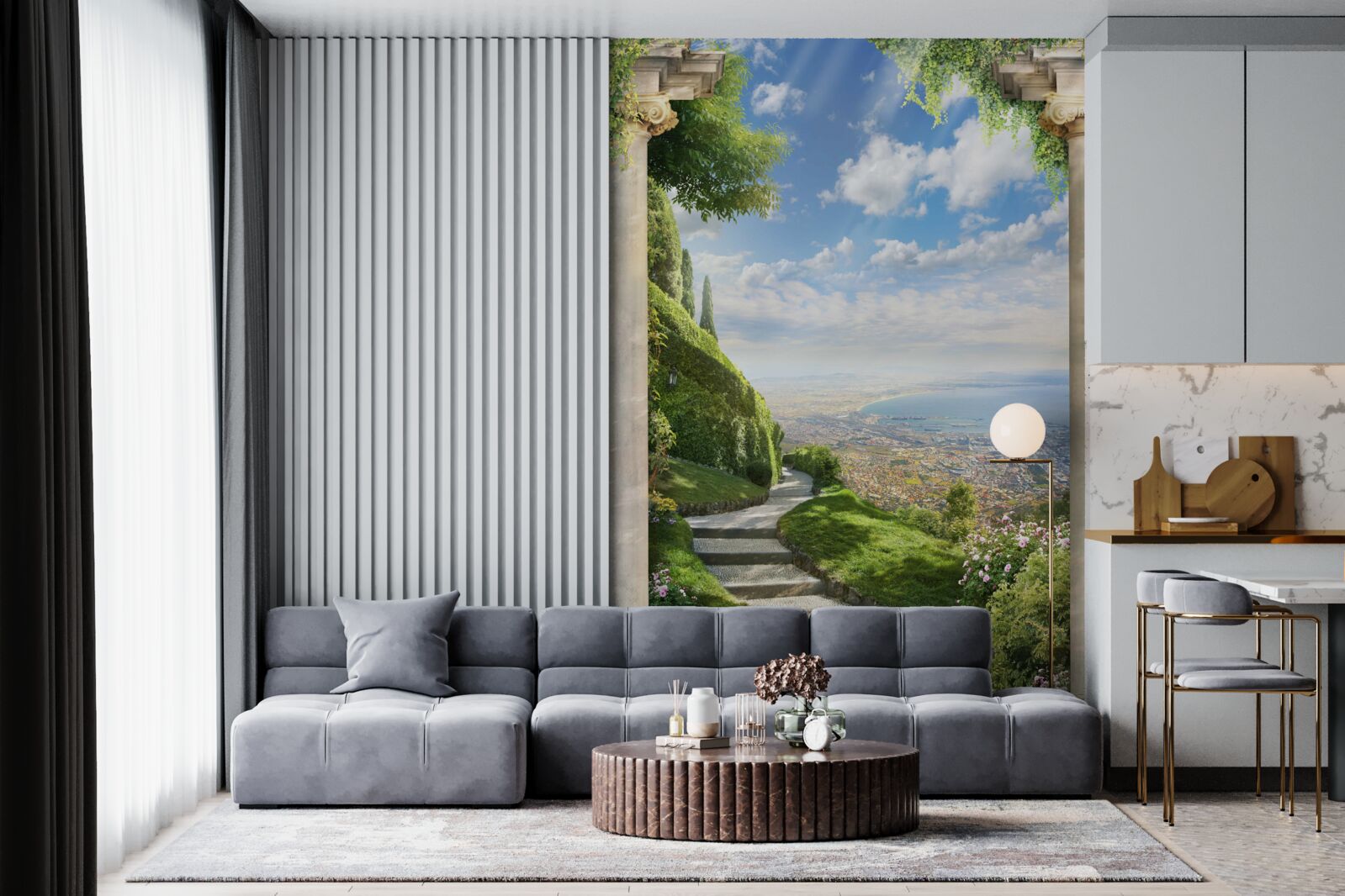 Fototapeta krajina s výhľadom na prístav