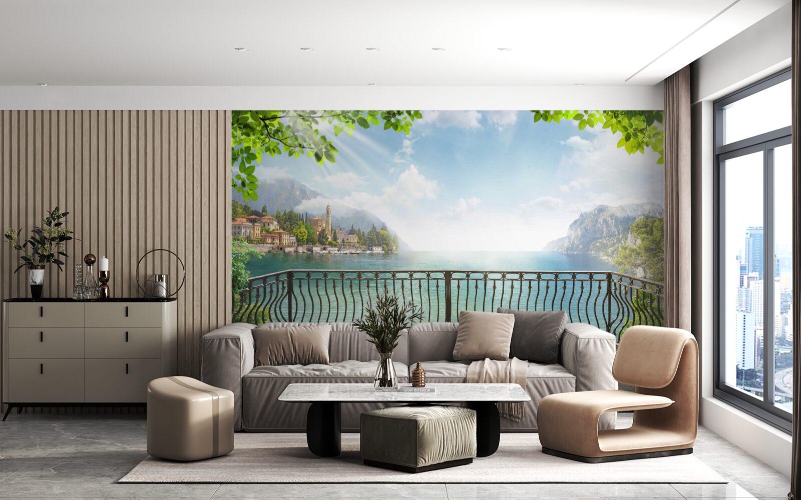 Fototapeta panoráma z otvorenej terasy