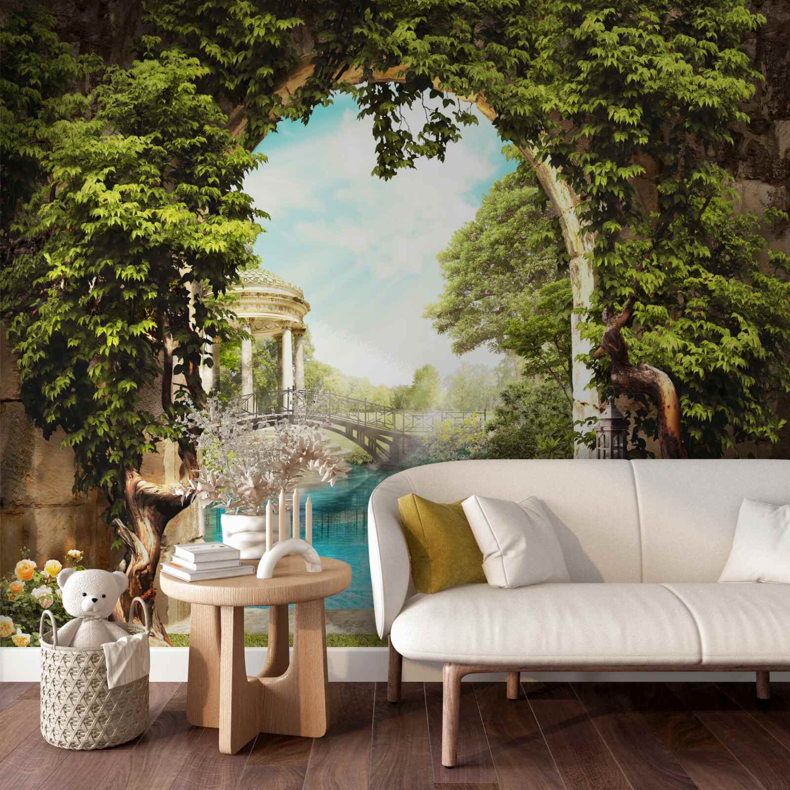 Fototapeta jazierko s bielymi labuťami