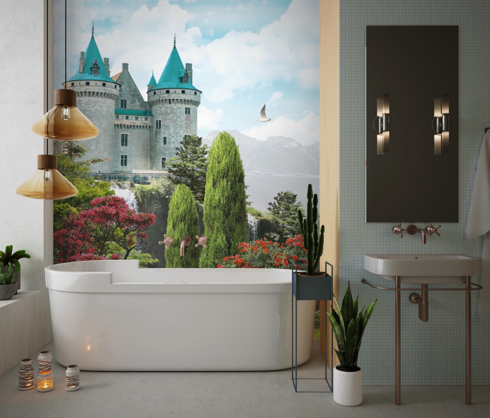 Fototapeta rozprávkový zámok obklopený zeleňou