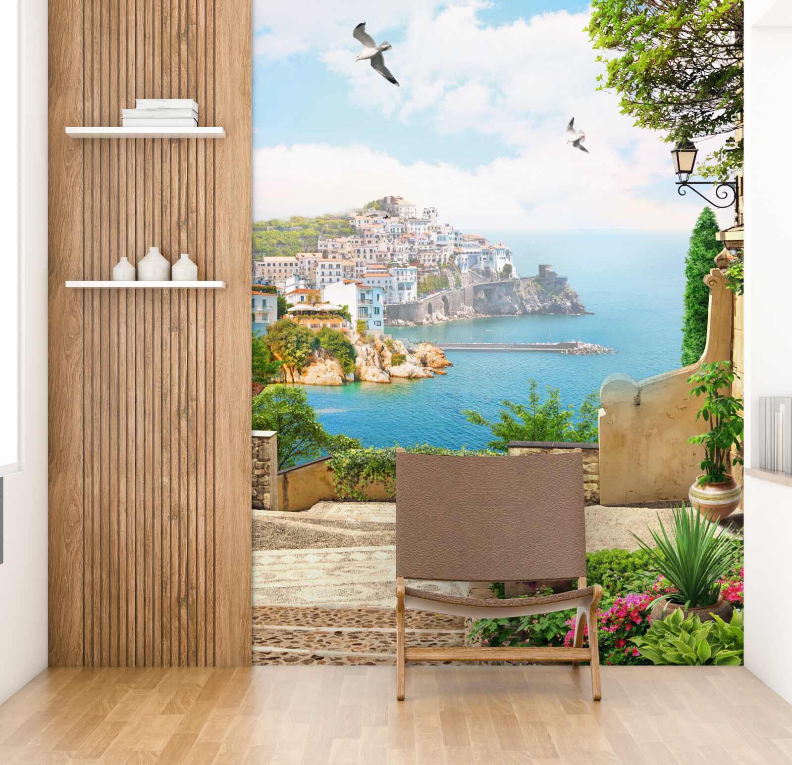 Fototapeta domy pri pobreží