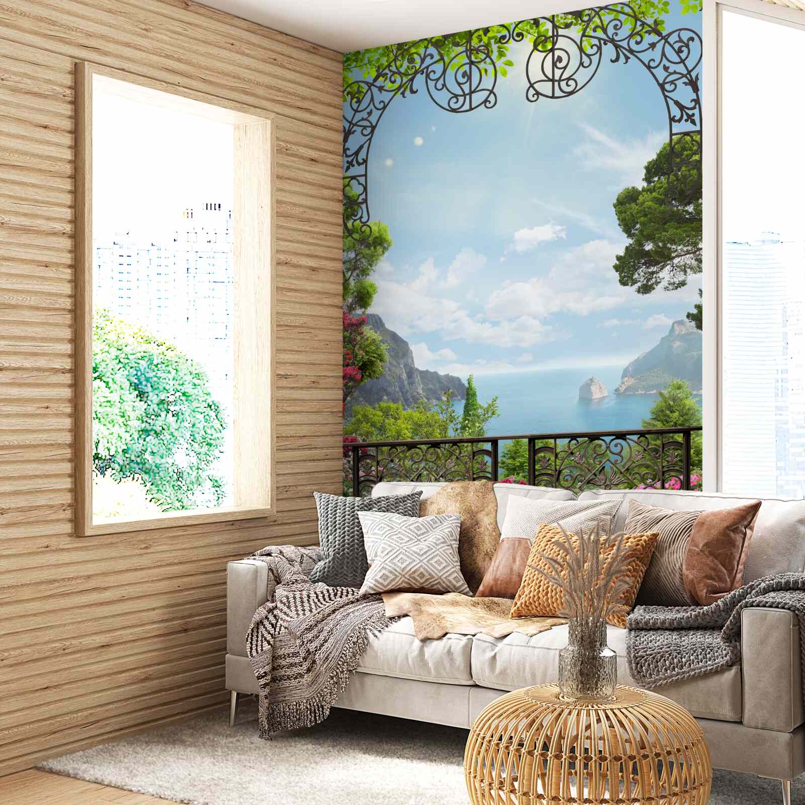 Fototapeta nádherná krajina s morom a skalami