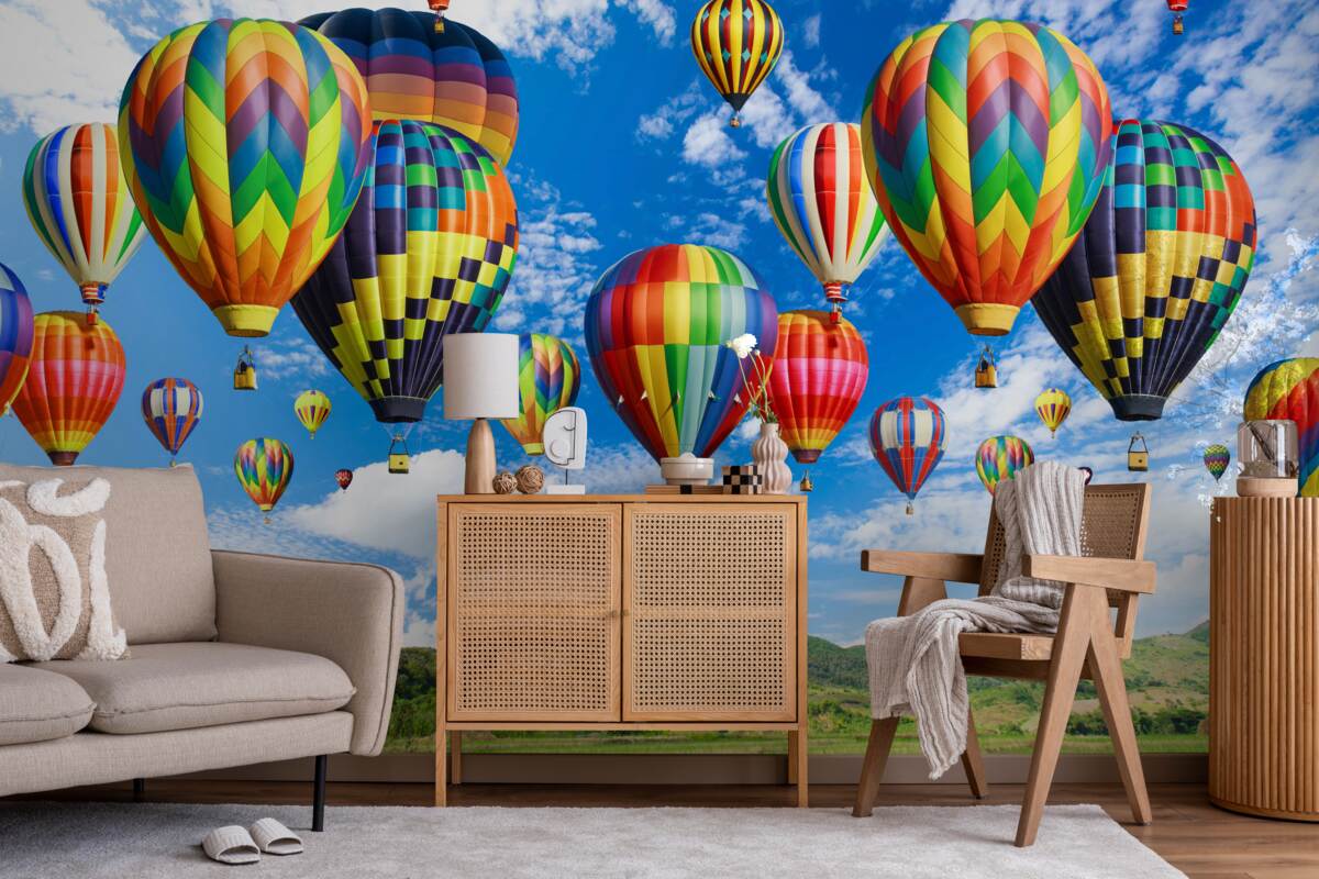 Fototapeta sprievod balónov všetkých farieb