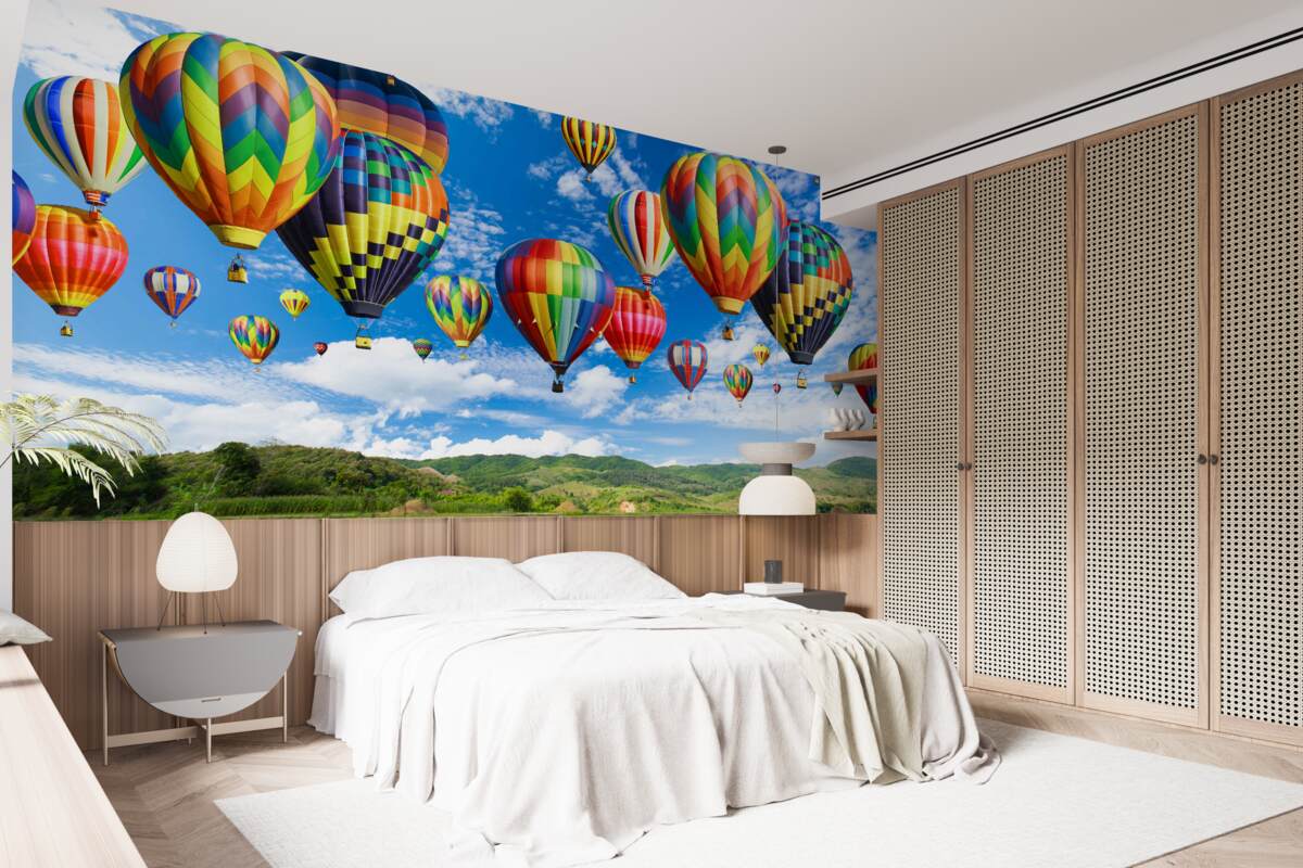 Fototapeta sprievod balónov všetkých farieb