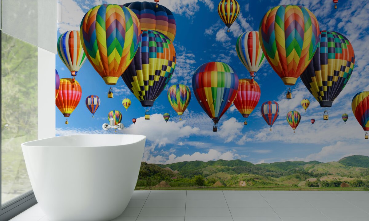 Fototapeta sprievod balónov všetkých farieb