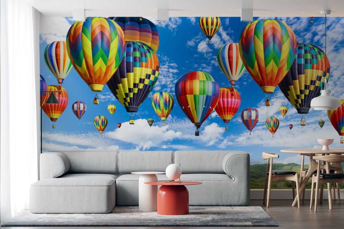 Fototapeta sprievod balónov všetkých farieb