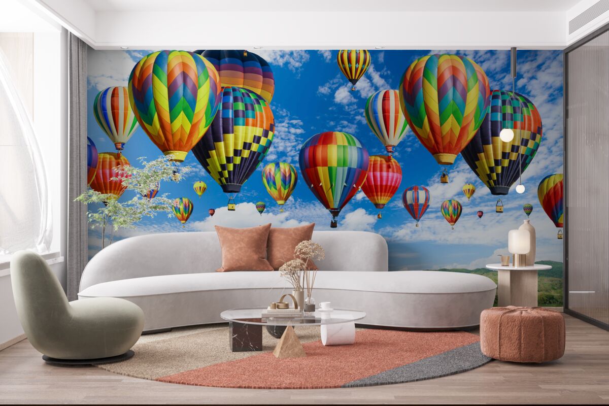 Fototapeta sprievod balónov všetkých farieb