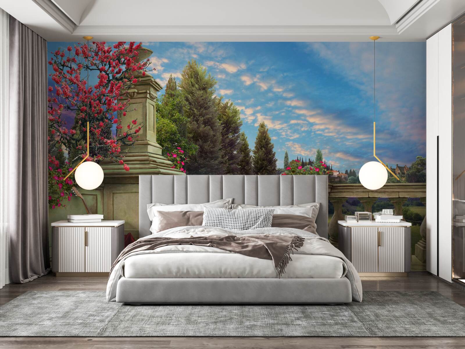 Fototapeta opustený hudobný nástroj a šarlátové plátno