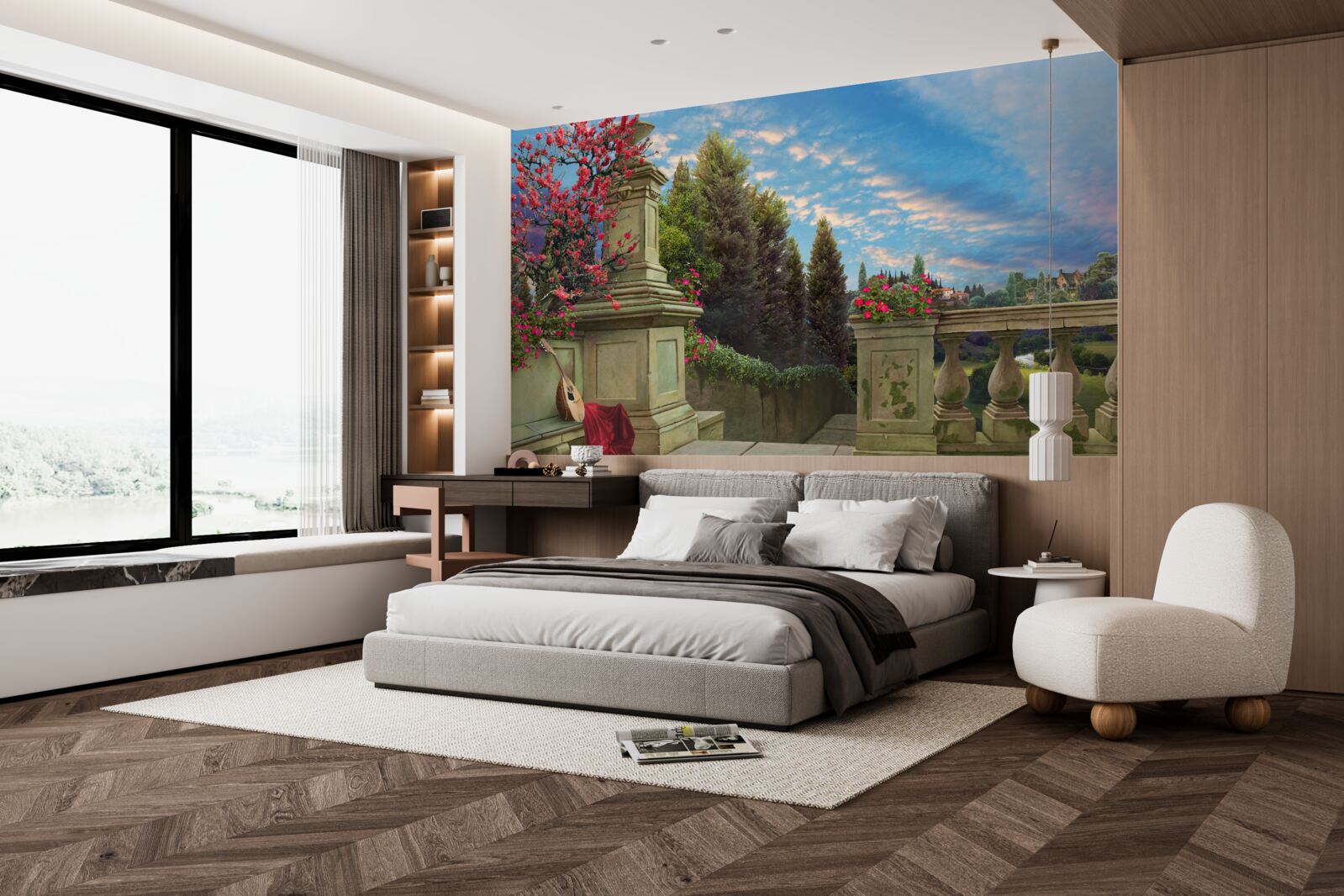 Fototapeta opustený hudobný nástroj a šarlátové plátno