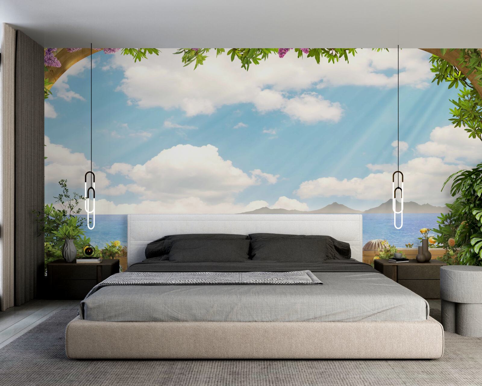 Fototapeta panoráma mora a zamračená obloha