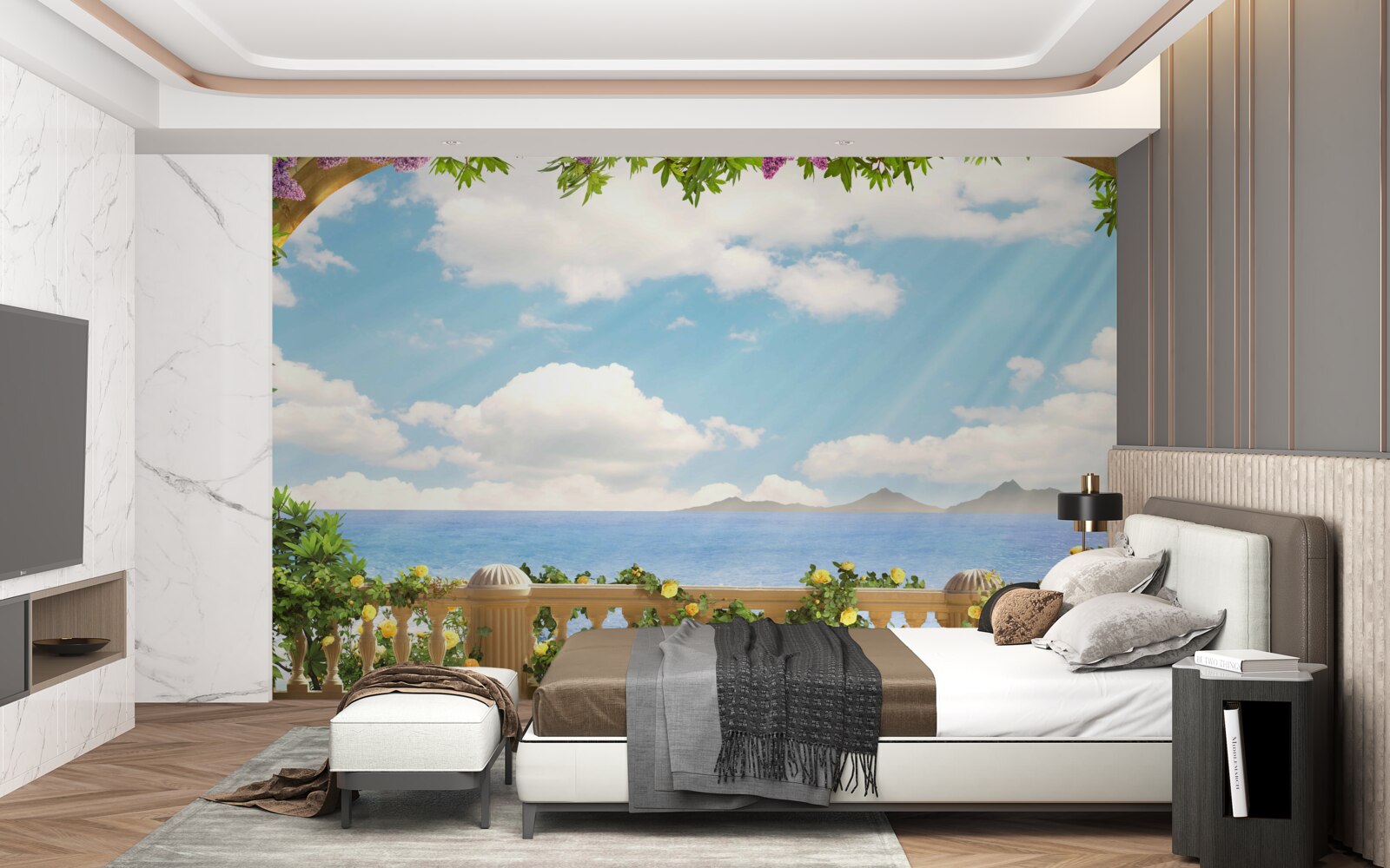 Fototapeta panoráma mora a zamračená obloha