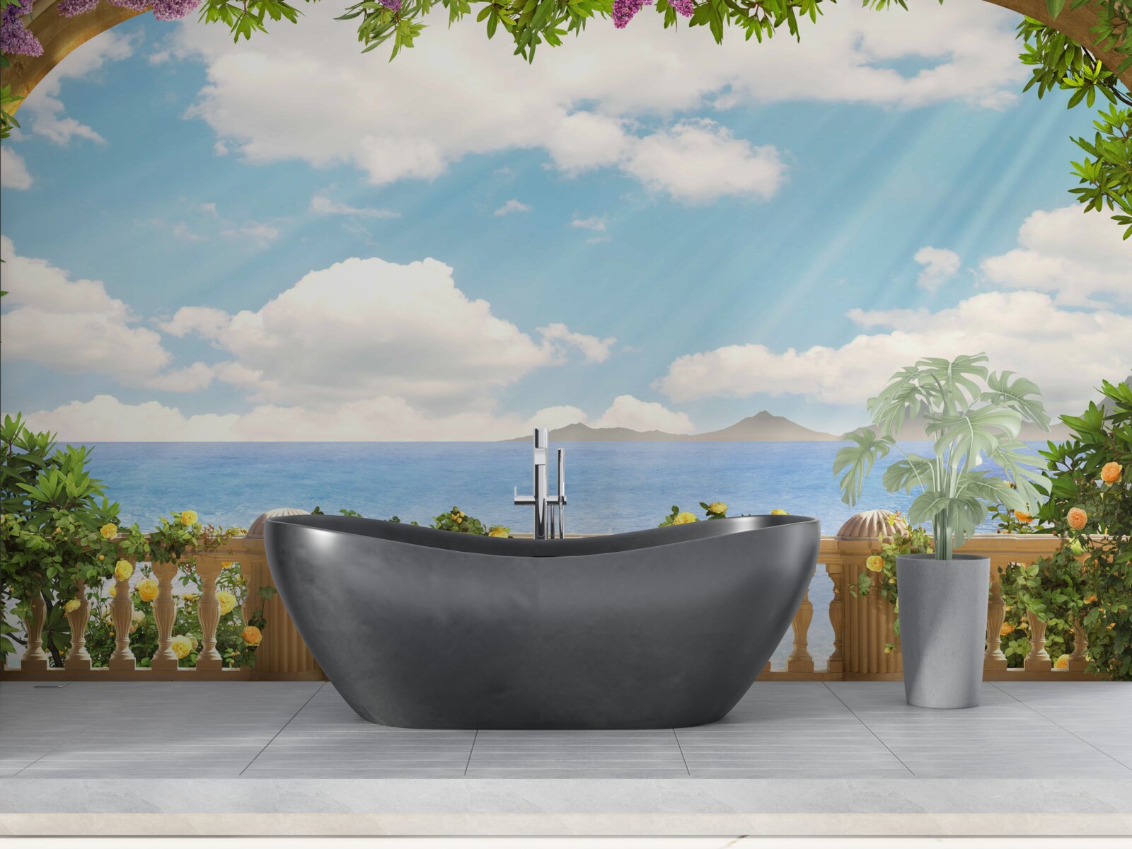 Fototapeta panoráma mora a zamračená obloha