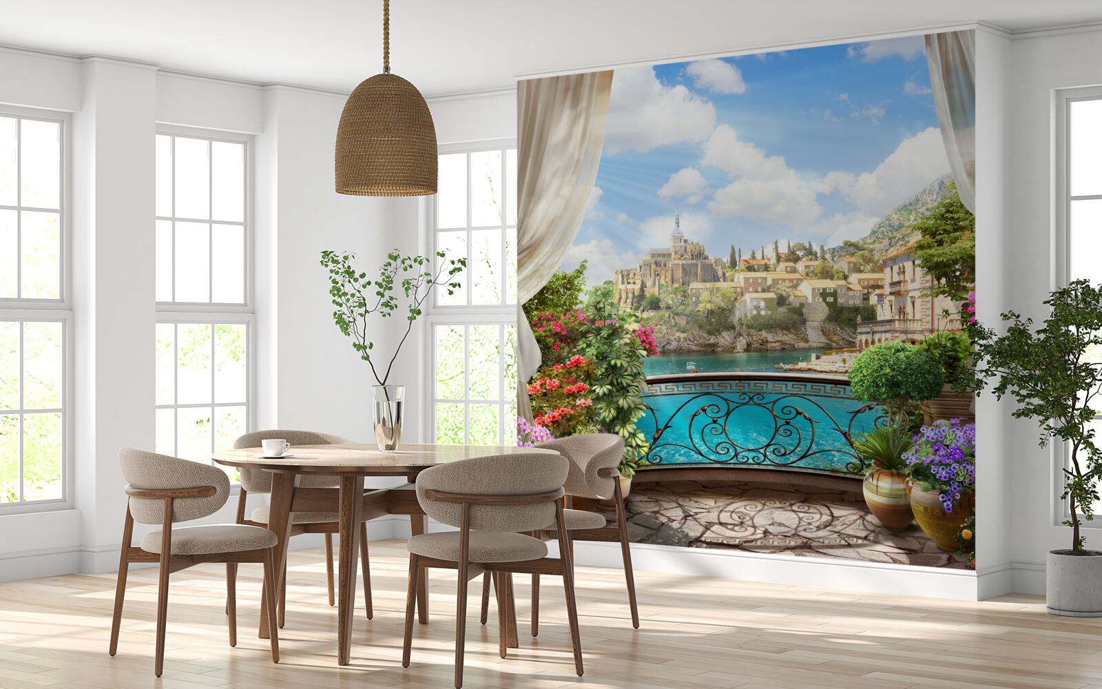 Fototapeta panoramatický výhľad na mesto z balkóna