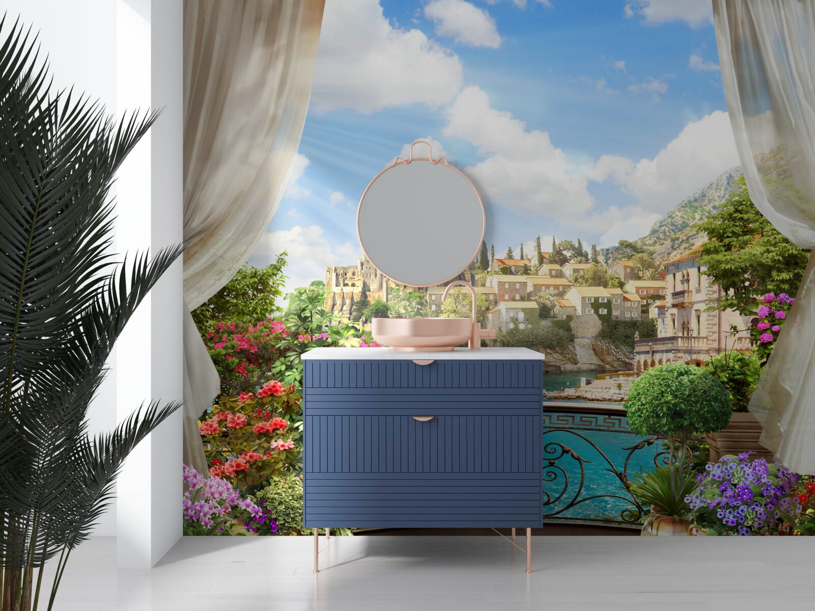 Fototapeta panoramatický výhľad na mesto z balkóna