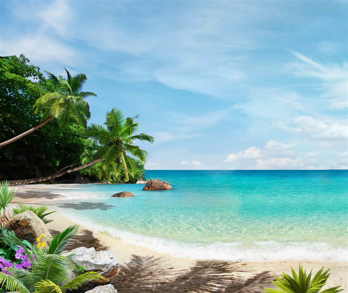 Fototapeta pláž s pieskom a morskou hladinou