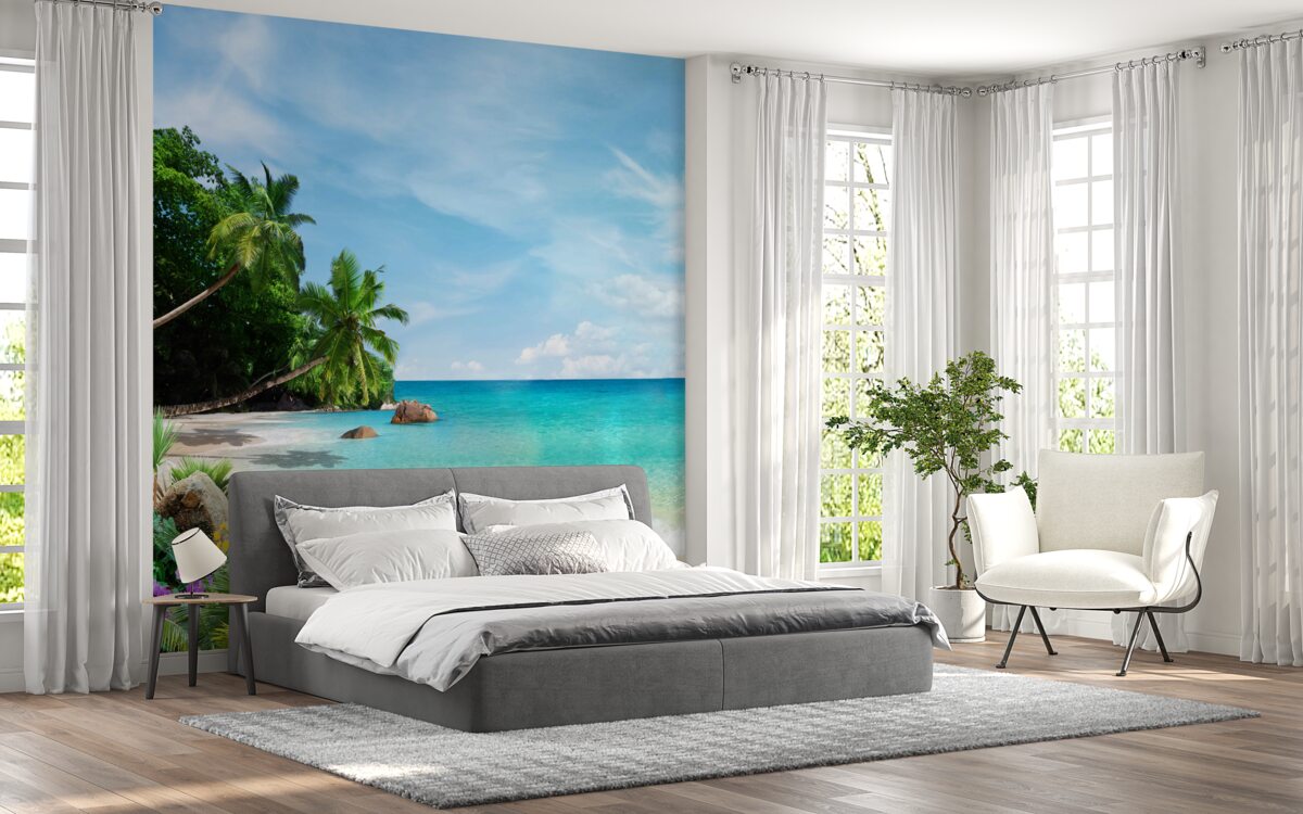 Fototapeta pláž s pieskom a morskou hladinou