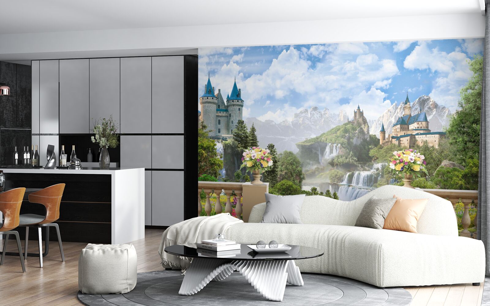 Fototapeta hrady a vodopády