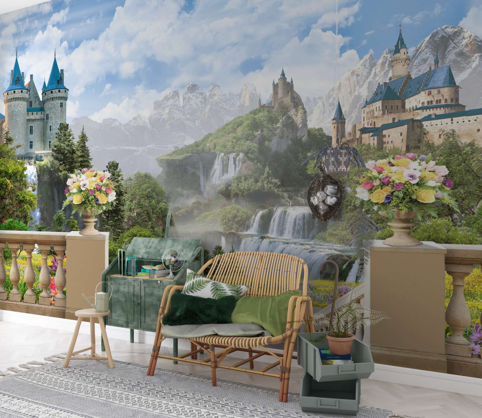 Fototapeta hrady a vodopády