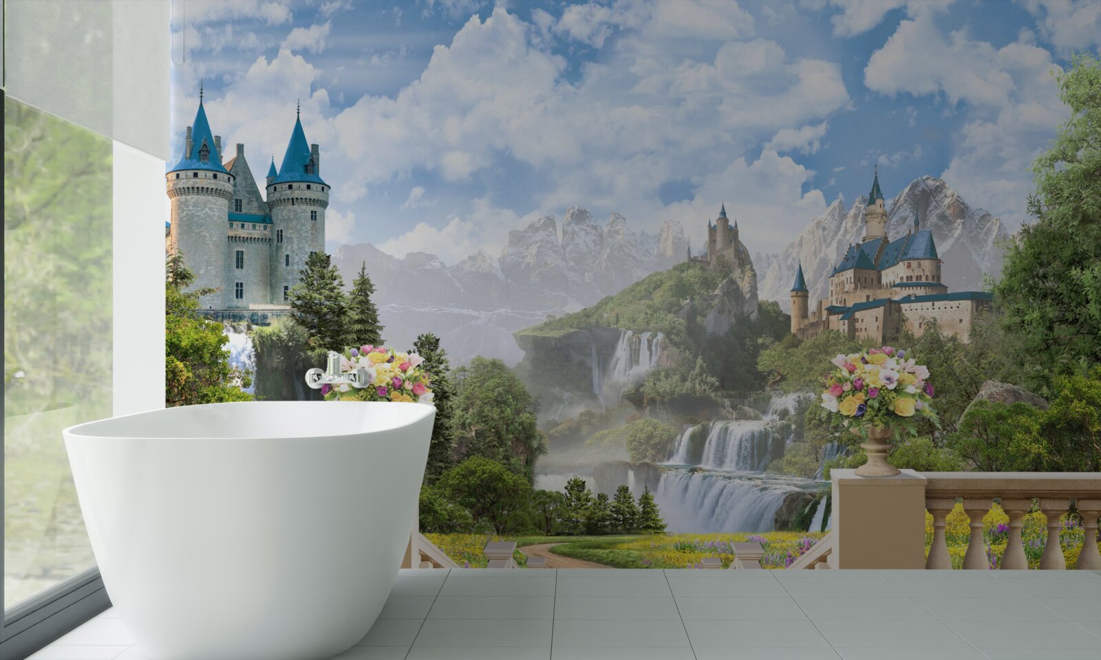 Fototapeta hrady a vodopády