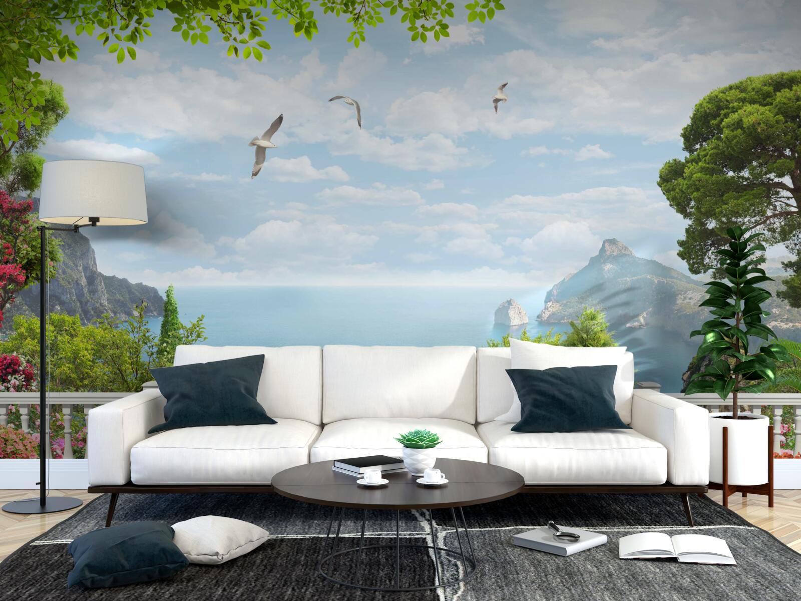 Fototapeta panoramatický výhľad na more z terasy