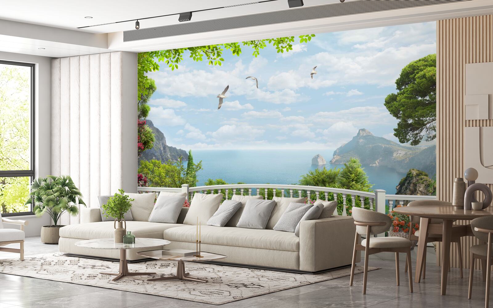 Fototapeta panoramatický výhľad na more z terasy