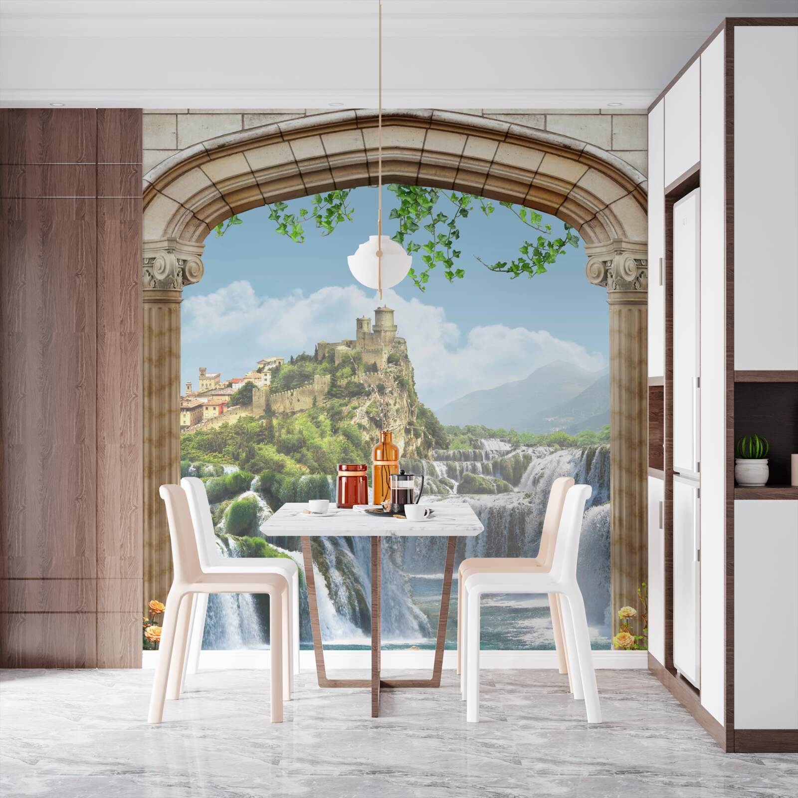 Fototapeta pohľad z oblúka na krásne vodopády