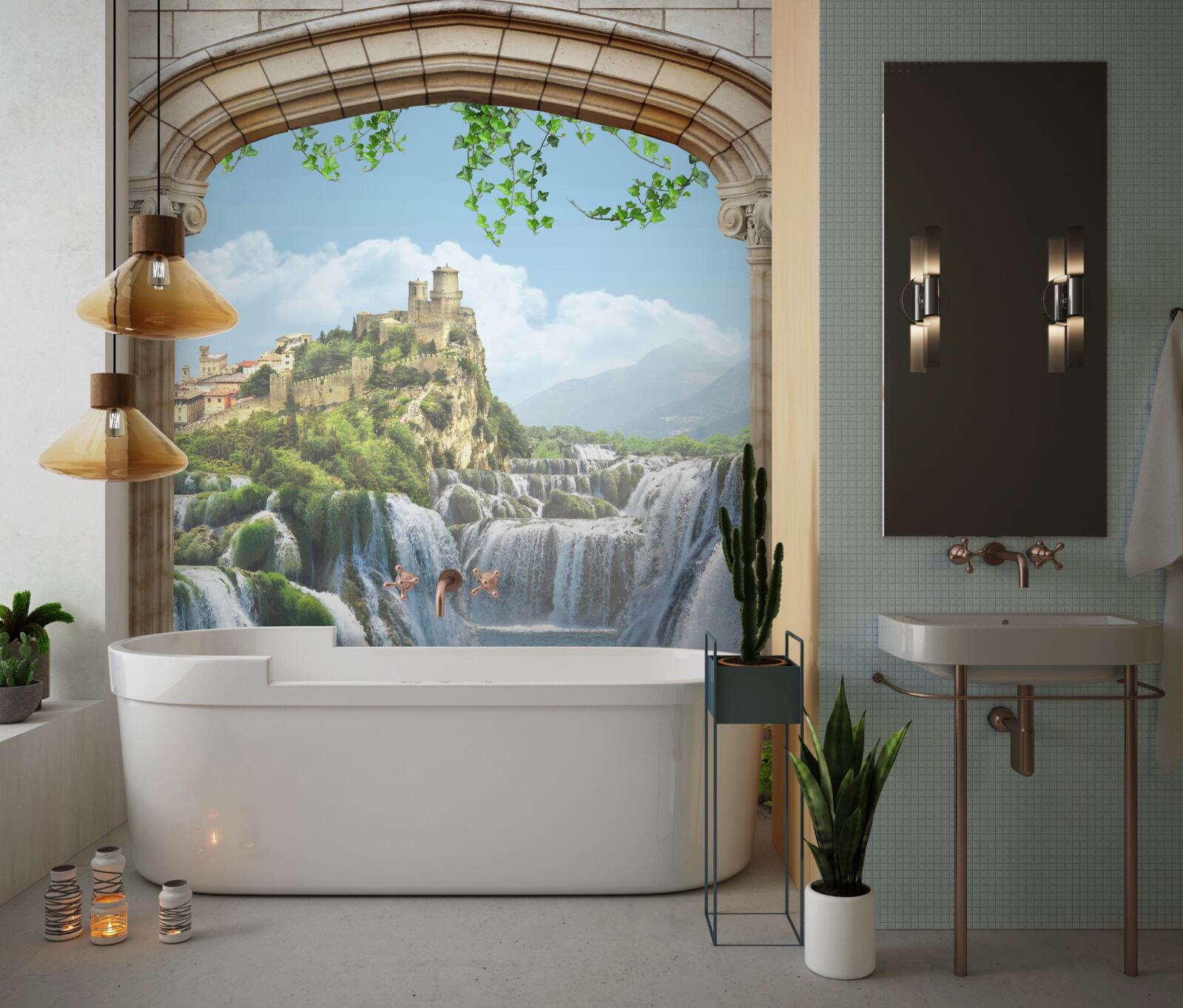 Fototapeta pohľad z oblúka na krásne vodopády