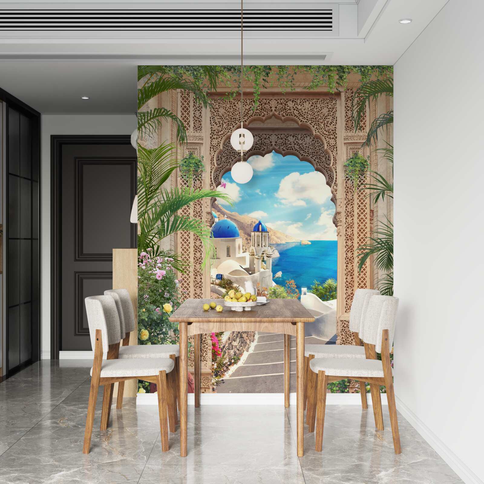 Fototapeta panoráma mora a mesta, otvárajúca sa z oblúka