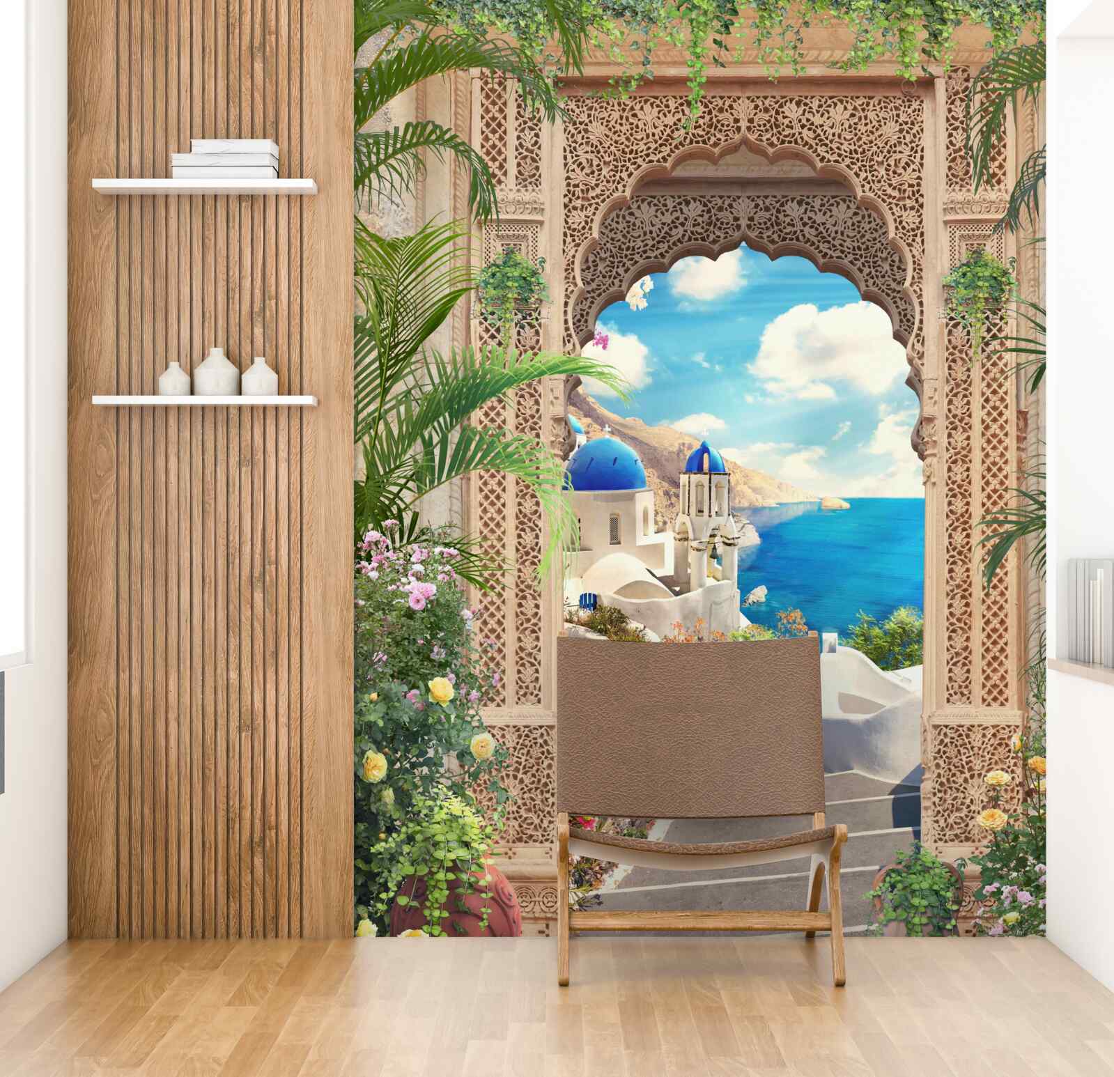 Fototapeta panoráma mora a mesta, otvárajúca sa z oblúka